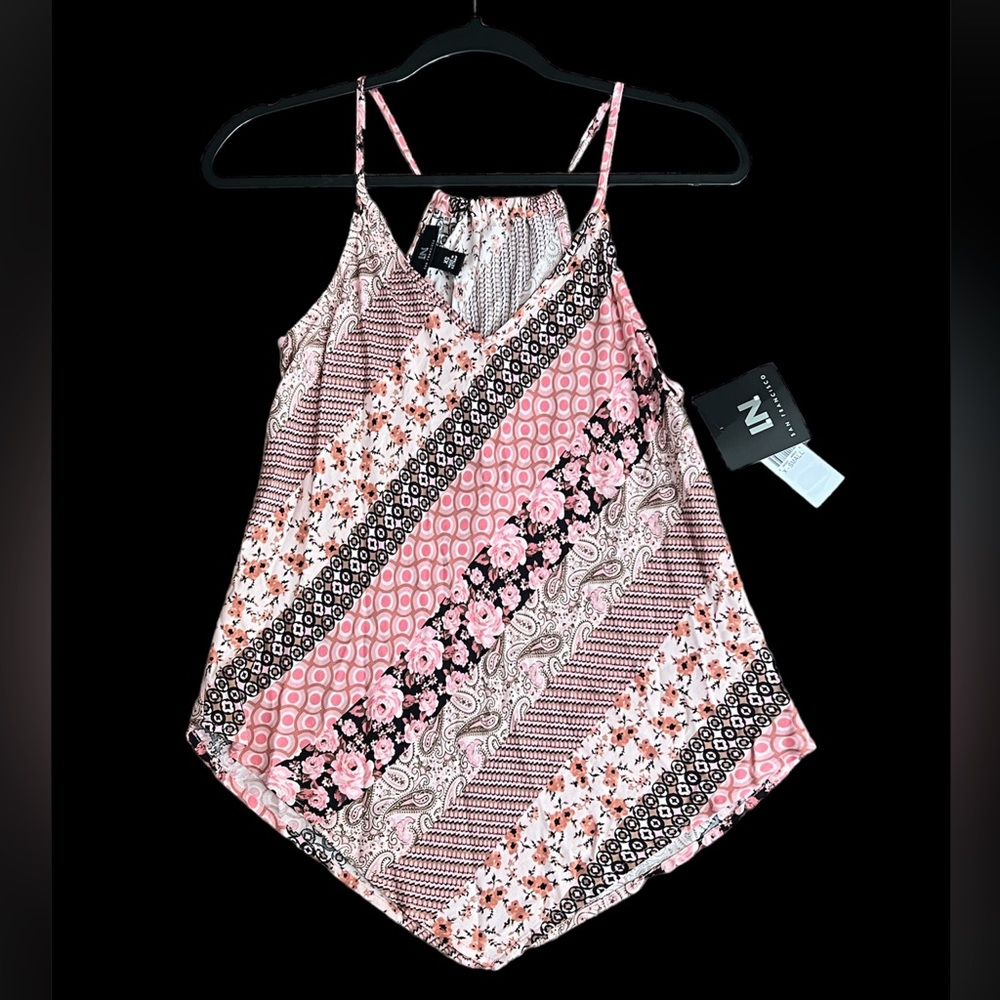 Bandana Scarf Swing Tank Handkerchief Top V-cut Hem